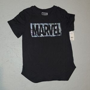 Girls Marvel Short Sleeve Tee, S 3/5, Black